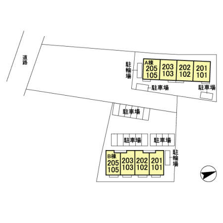 サザンハート吉岡の区画図