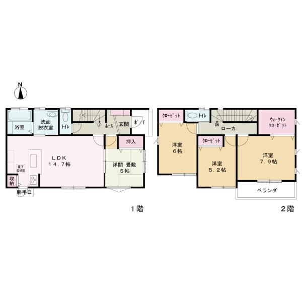 海南市岡田　中古戸建の間取り