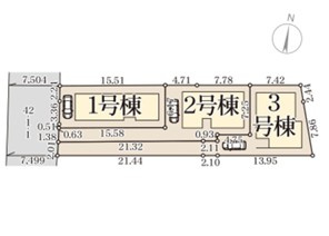 BELS取得　錦が丘1丁目　新築３区画　3号棟の区画図
