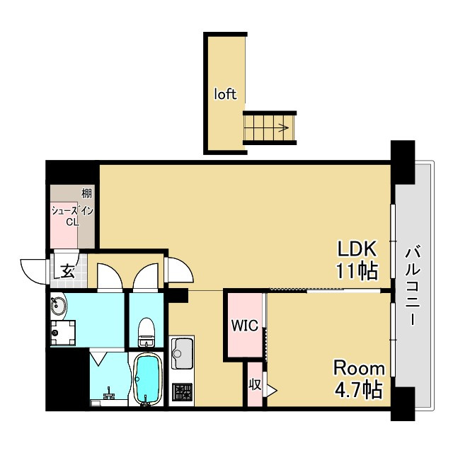 神戸市長田区松野通３丁目の賃貸マンションの間取り