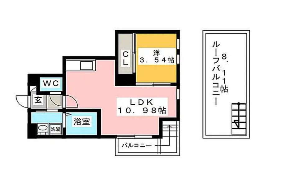 福岡市東区千早1丁目　１棟売りアパート　投資／収益物件の間取り