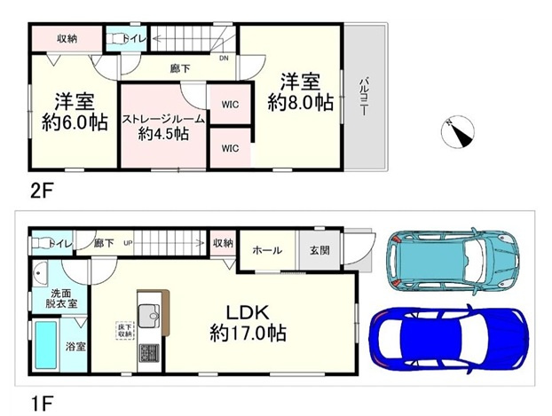 南甲子園2丁目新築戸建1号棟の間取り