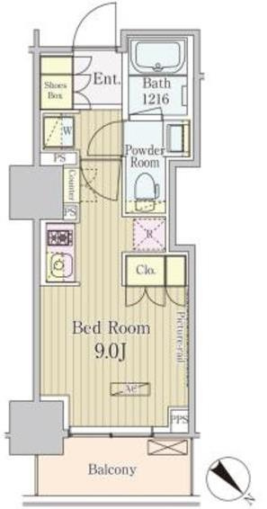 パークアクシス御茶ノ水の間取り|ワンルーム