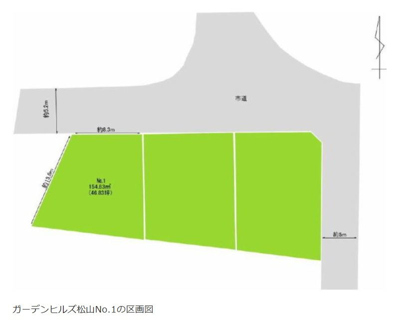 ガーデンヒルズ松山No.1の区画図