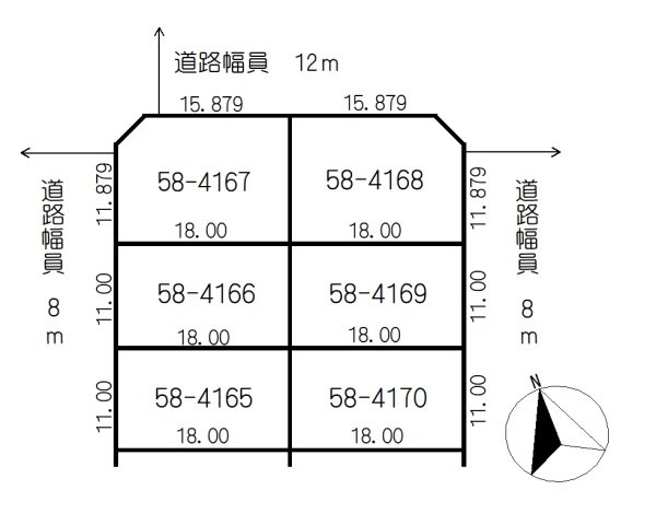 中鶴野6筆　売土地の土地図