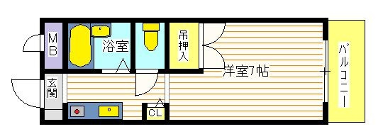 ハイツヤマネの間取り|間取反転