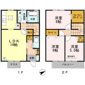 【間取り】 | シャルムグレイスⅡ　A棟 | 3LDK