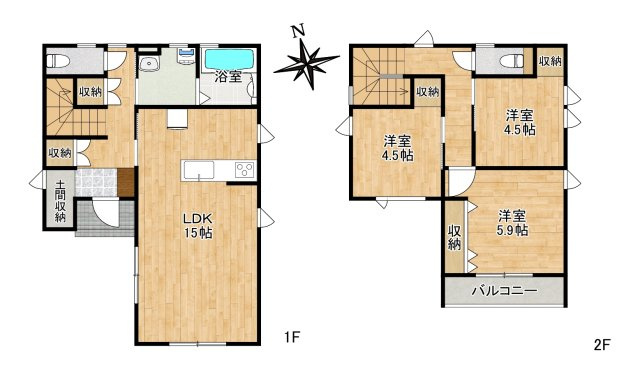 仙台市太白区西の平1丁目　A棟の間取り