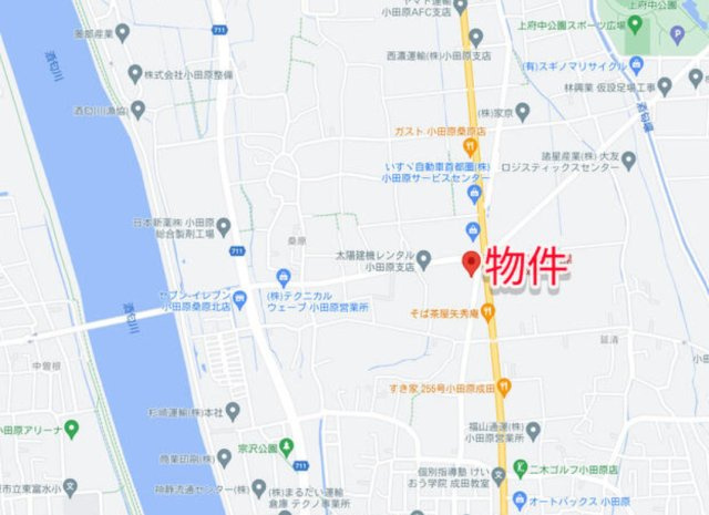 小田原市成田　店舗事務所の地図