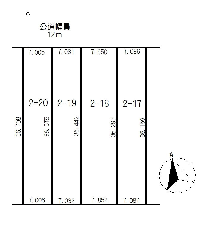 星が浦南4丁目　売土地（4筆）の区画図