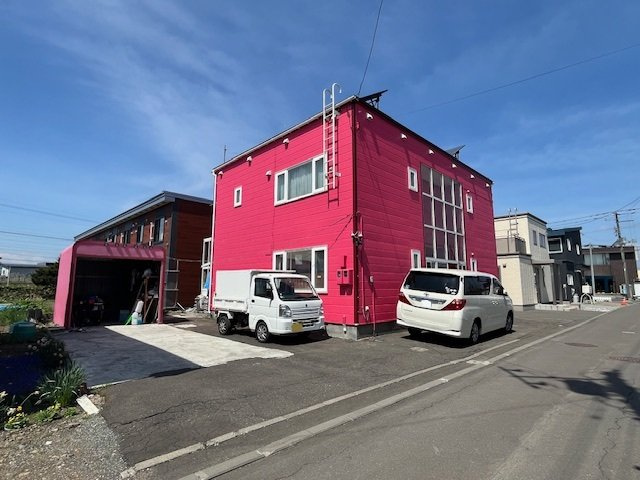 恵庭市中島町2丁目の前面道路含む現地写真