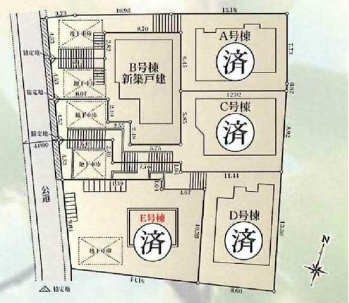 【横浜市保土ケ谷区仏向町1135-3全5棟新築戸建てA号棟】★仲介手数料無料★（仏向小学校・橘中学校）の区画図