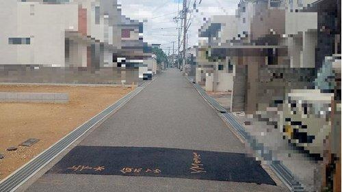 垂水区千鳥が丘新築一戸建ての前面道路含む現地写真