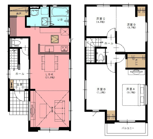 【間取り】 | 新築分譲住宅　山形市江俣二丁目1期　全2棟 | (1号棟)、価格3098万円、3LDK、土地面積165.37m2、建物面積105.31m2
