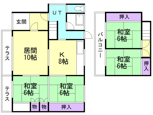 登別市富士町7丁目50-1戸建の間取り