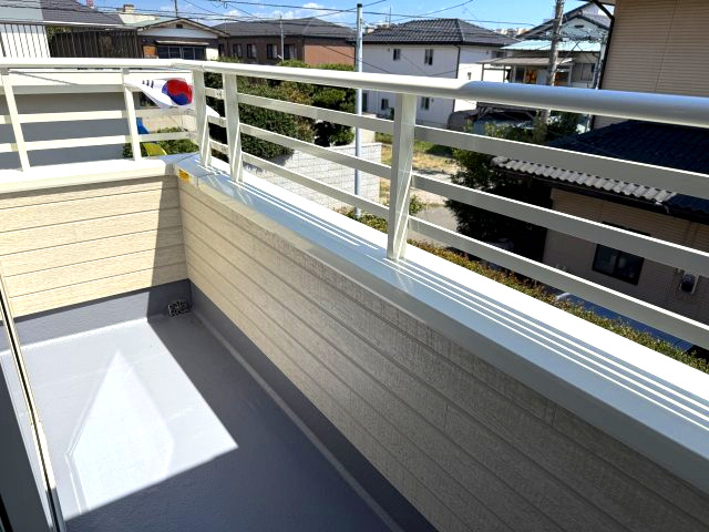 ハートフルタウン前橋市城東町2期　1号棟のバルコニー|人気のインナーバルコニーです♪急な雨でも洗濯物が濡れずに安心です！