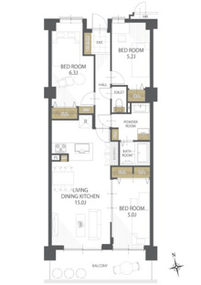 【間取り】御影パークハイツ３番館 