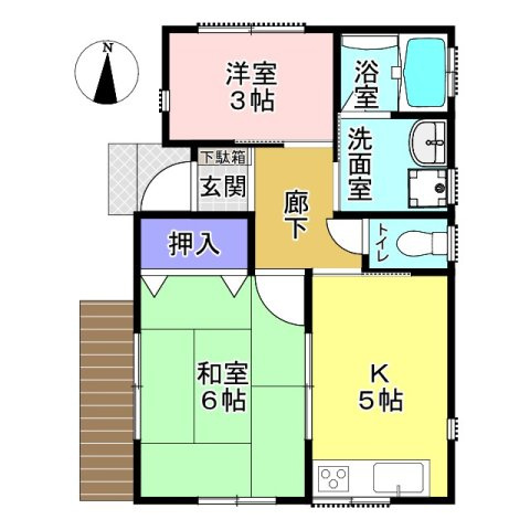 三郷市中央4丁目　平屋中古戸建の間取り