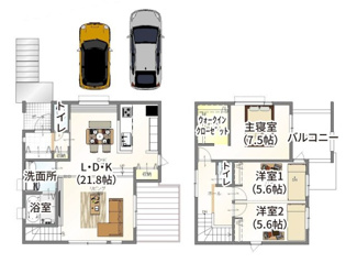 【参考プラン】 | 宇治市琵琶台1丁目　売土地　建築条件付き | 自由設計になりますので設計士と直接お話していただきオンリーワンのおうちづくりが可能です！需要の多いランドリールームも実現可能です。一緒に楽しくお家づくりをしていきましょう！