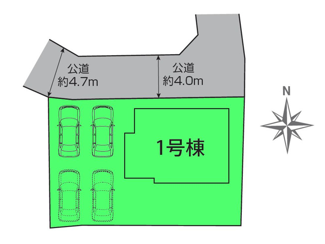 【区画図】 | ブルーミングガーデン高崎市上小鳥町ー① | カースペースは並列2台以上駐車可能！