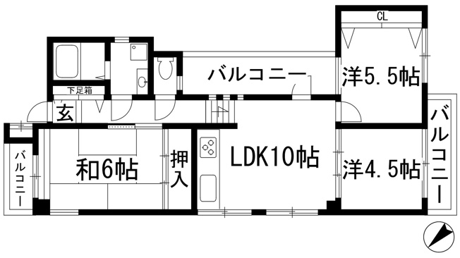 【間取り】 | ロイヤルメゾン甲東園4