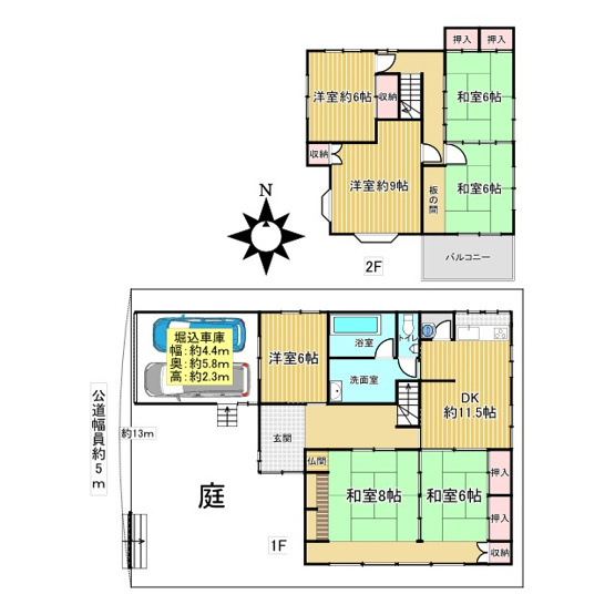 【間取り】 | 枚方市西禁野１丁目戸建 | 敷地面積は220.13㎡（約66坪）ございます。
