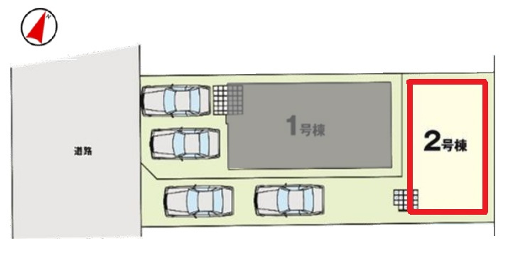 リガーレ　名古屋市天白区中砂町　全2棟　新築戸建の区画図