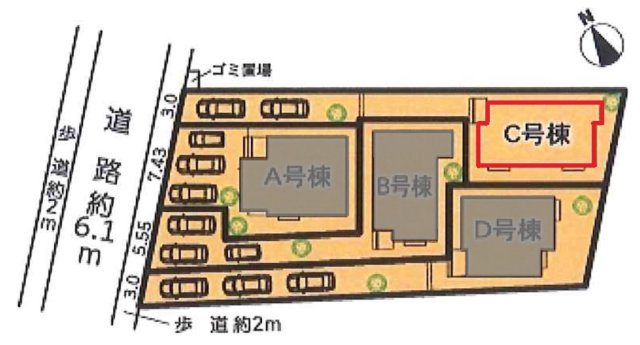 ハートフルタウン天白区土原8期　全4棟　新築戸建の区画図