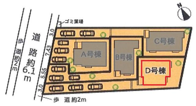ハートフルタウン天白区土原8期　全4棟　新築戸建の区画図