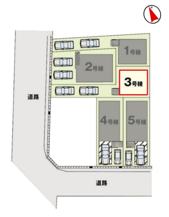 リガーレ名古屋市天白区一本松1期　全5棟　新築戸建の区画図