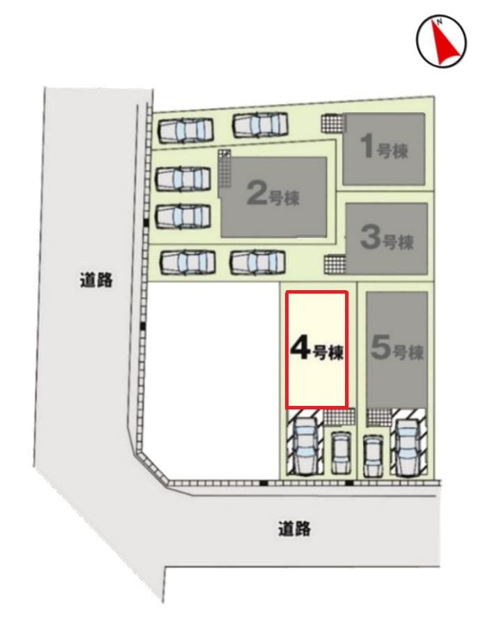 リガーレ名古屋市天白区一本松1期　全5棟　新築戸建の区画図