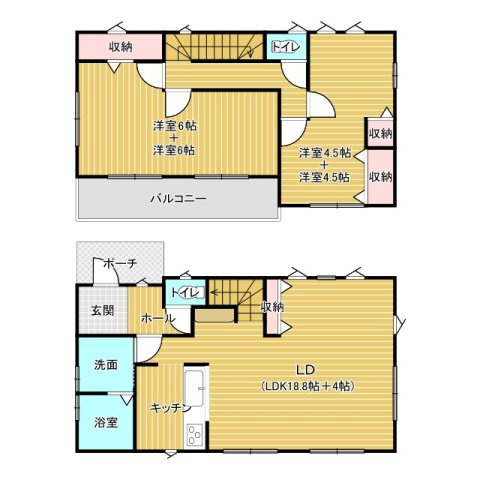古河市坂間中古戸建の間取り