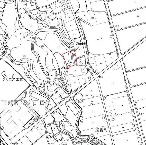 常滑市西阿野字唐崎・タケノコ山の区画図