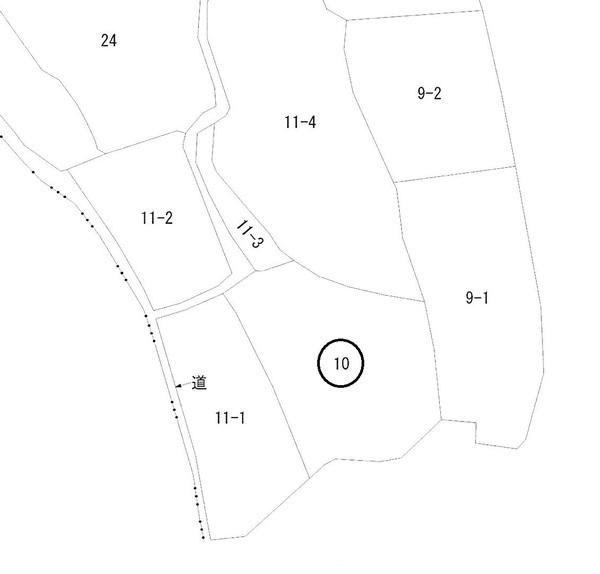 常滑市西阿野字唐崎・タケノコ山の区画図
