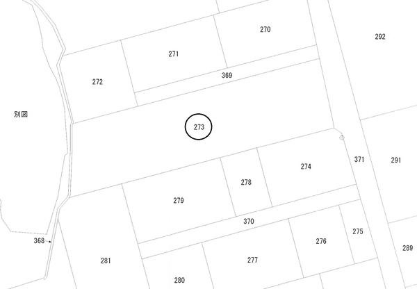 常滑市西阿野字春瀬の売地の区画図