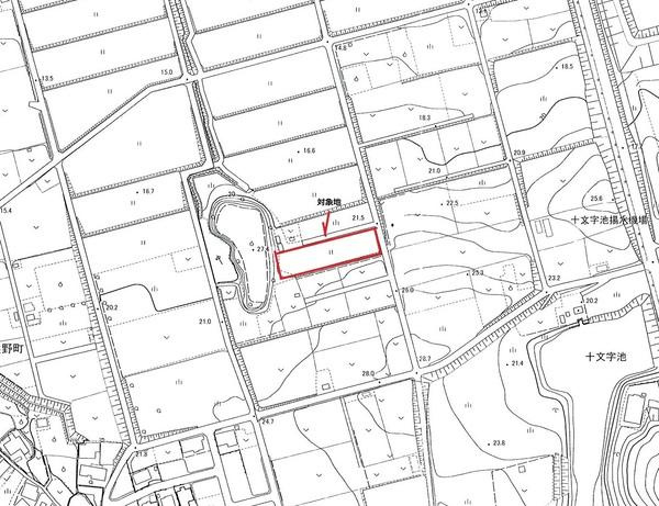 常滑市西阿野字春瀬の売地の区画図