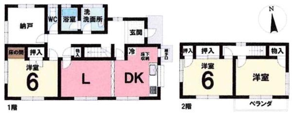 岡崎市鴨田町・中古戸建の間取り