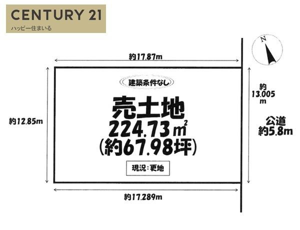 岡崎市鴨田町字深田の売地の区画図