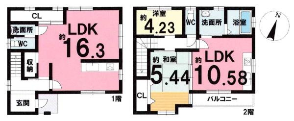 岡崎市中町・中古戸建の間取り