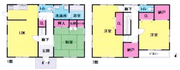 岡崎市桑谷町・中古戸建の間取り