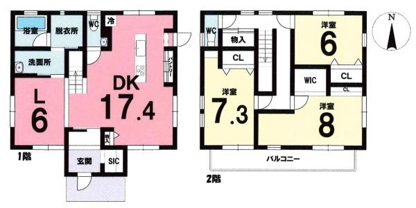 岡崎市滝尻町・中古戸建の間取り|間取り図です