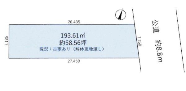 岡崎市日名本町の売地の区画図