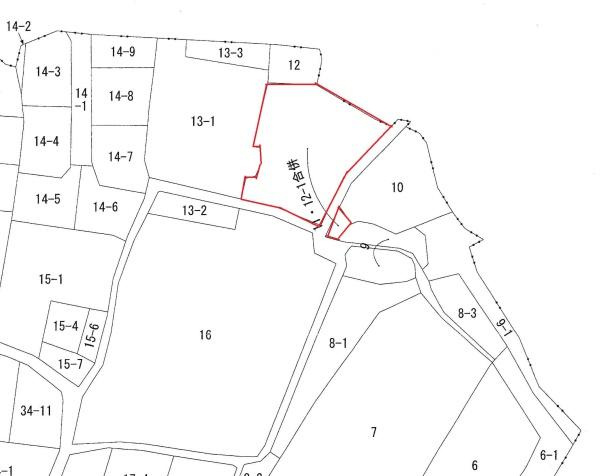 蒲郡市竹谷町・住宅用地の区画図|公図です。
