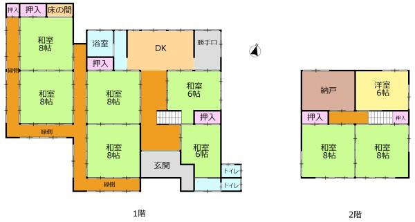 新城市長篠・中古戸建の間取り|間取り図です