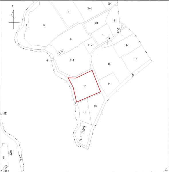 新城市長篠・中古戸建の区画図|公図です。