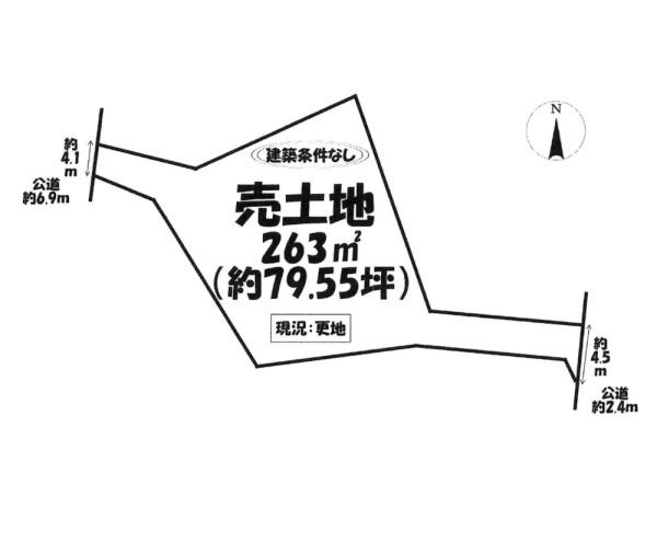 岡崎市美合町字西屋敷の売地の区画図