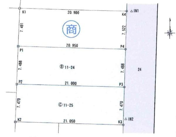 岡崎市二軒屋町１丁目の売地の区画図