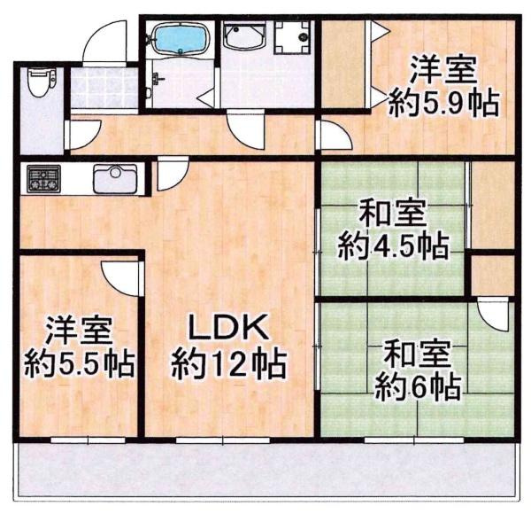 ユニオンハイツ戸崎の間取り|間取り図です