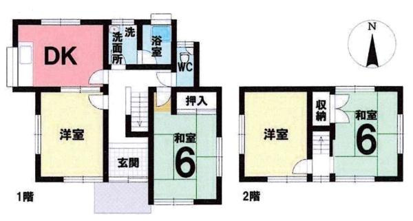 岡崎市大西町南ヶ原・中古戸建の間取り|間取り図です