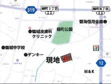 西尾市道光寺町山田　全9棟・I棟のその他|現地案内図です。
